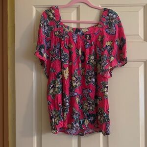 NWT LOFT Pink Floral Blouse